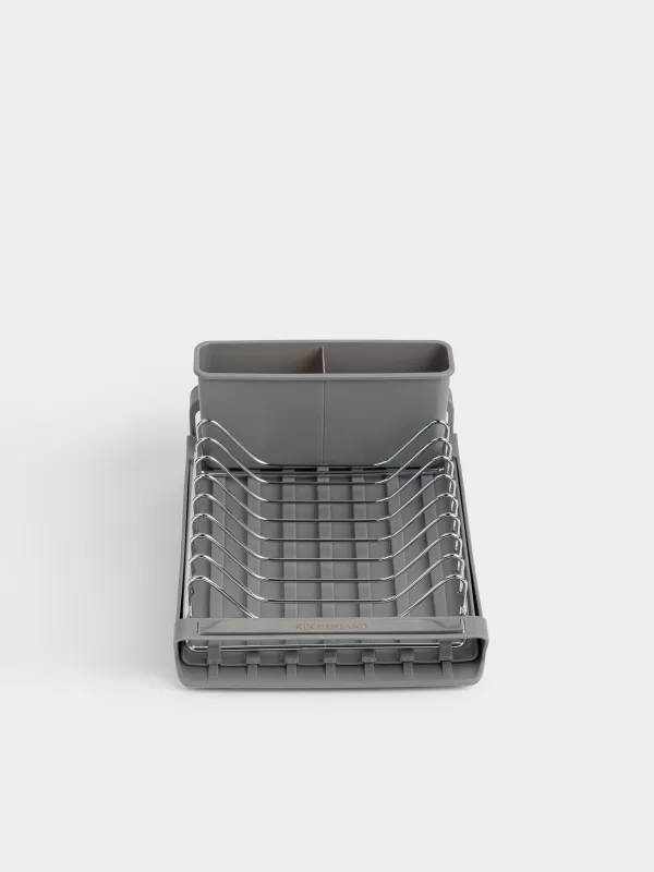 Dish dryer, 28 / 47x20 cm, with sliding tray, steel / plastic, Grey, Drying new, image-1