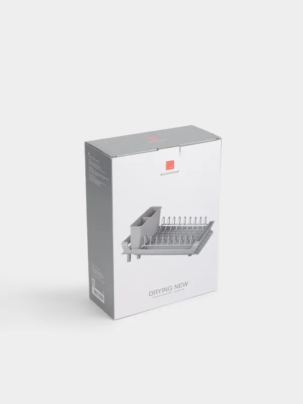 Dish dryer, 28 / 47x20 cm, with sliding tray, steel / plastic, Grey, Drying new, image-5
