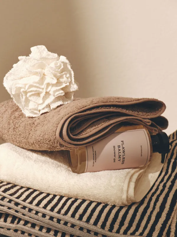 Body washcloth, 10 cm, exfoliating, polyester, milk, Bow, Unique spa, image-1