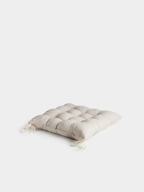Chair cushion, 40x40 cm, with drawstrings, polyester, square, Beige, Rhombus, Rhombic, image-1