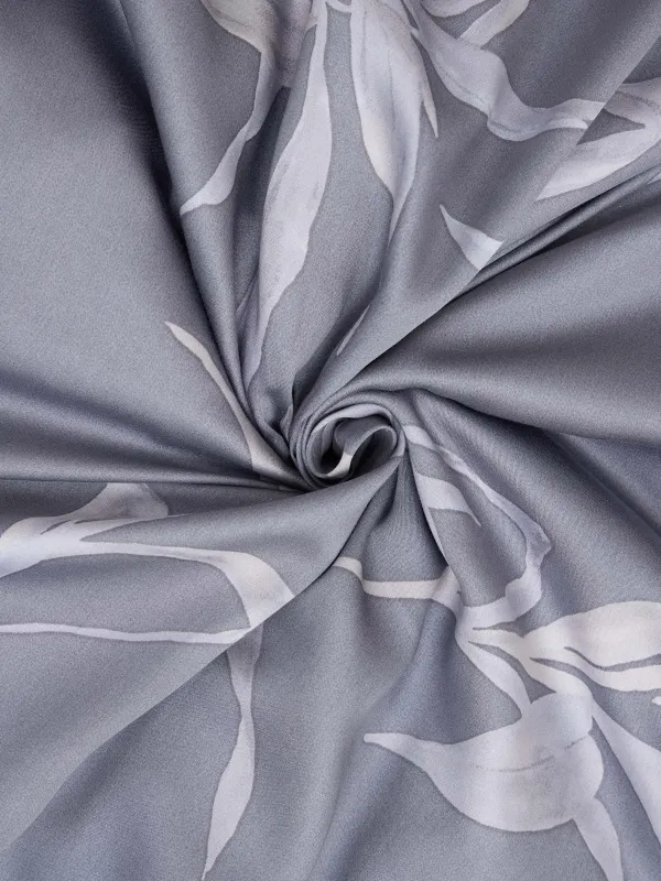 Bed linen set, euro, tencel 300 TC, gray-purple, Leaves,Tencel, image-2