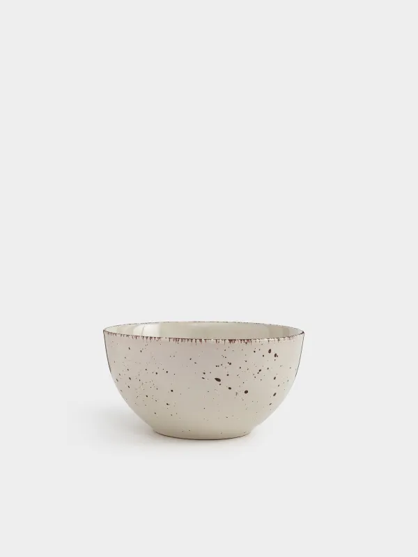 Soup plate, 14x7 cm, 2 pieces, ceramic, beige, speckled, Speckled, image-2