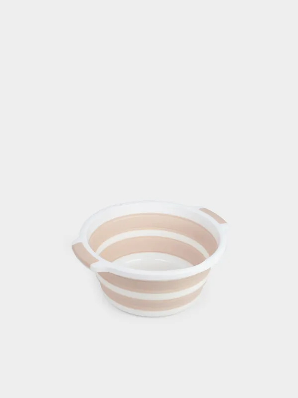 Foldable basin, 10 l, plastic / rubber, beige-pink, Foldaway, image-2