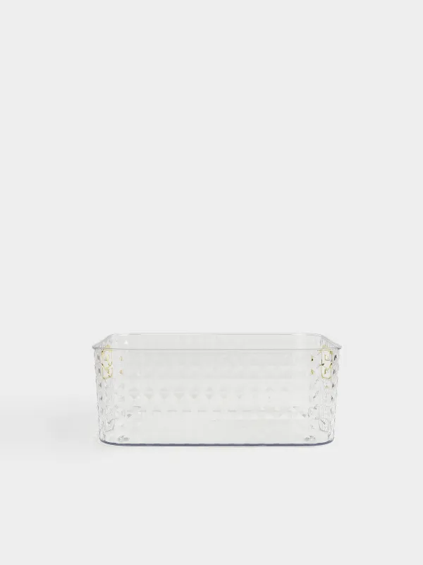 Organizer box, 27x21x10 cm, household, with gold handles, plastic, Kandy, image-0