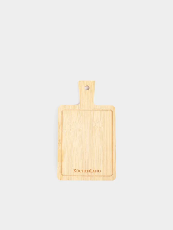 Hot plate, 19x11 cm, with handle, bamboo, rectangular, BBQ, image-0