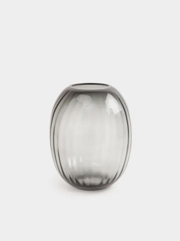 Flower vase, 24 cm, glass, grey gradient, Ledge gradient, image-0