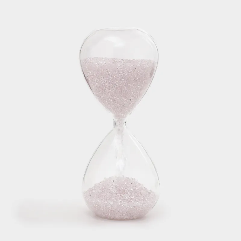 Sand clock, 20 cm, 15 seconds, with crystals inside, glass, Sand time, image-0