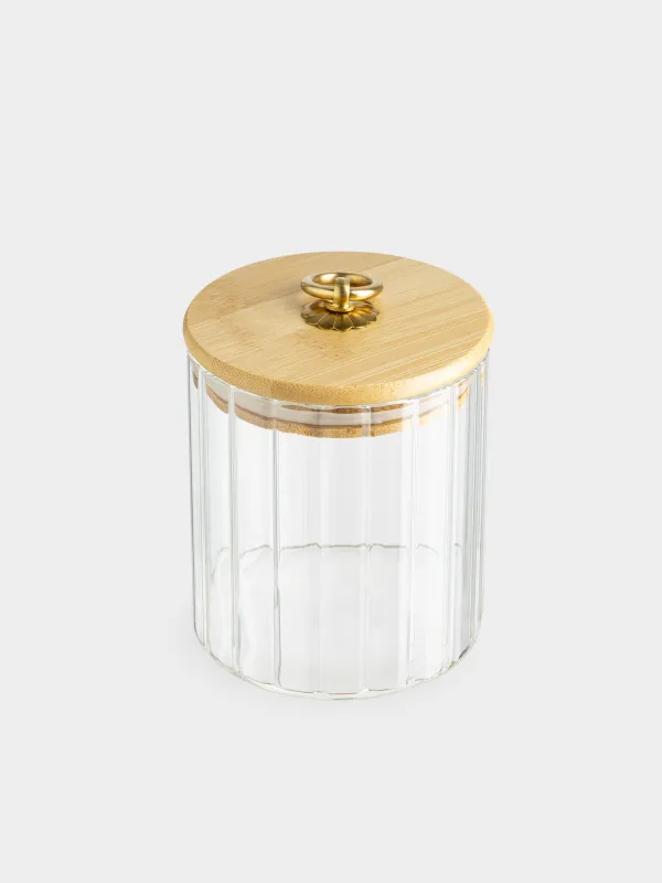 Can for bulk products, 500 ml, glass B / bamboo, Camellia, image-1