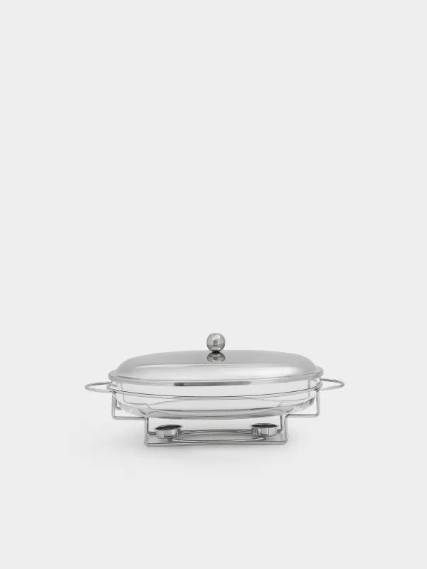 Chafing dish, 35x24 cm, glass T / metal, Oval, Classic, image-0