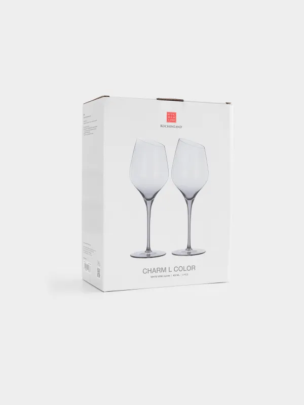 Drinking glass, 460 ml, 2 pcs, crystal glass, grey, Charm L Color, image-4