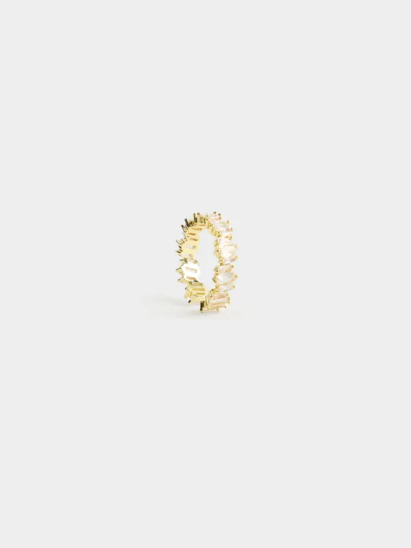 Ring, 2 cm, single size, metal / zircon, gold, Crystals, Jewelry crystal, image-2