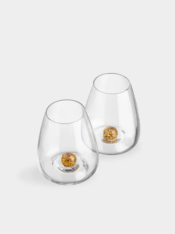 Glass, 11 cm, 460 ml, 2 pcs, crystal glass, Amber ball, Sorento, image-2