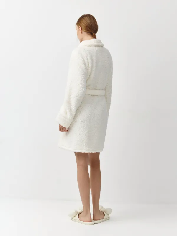 Robe for women, home, R. S, long sleeve, sherpa, milk, lola, image-3