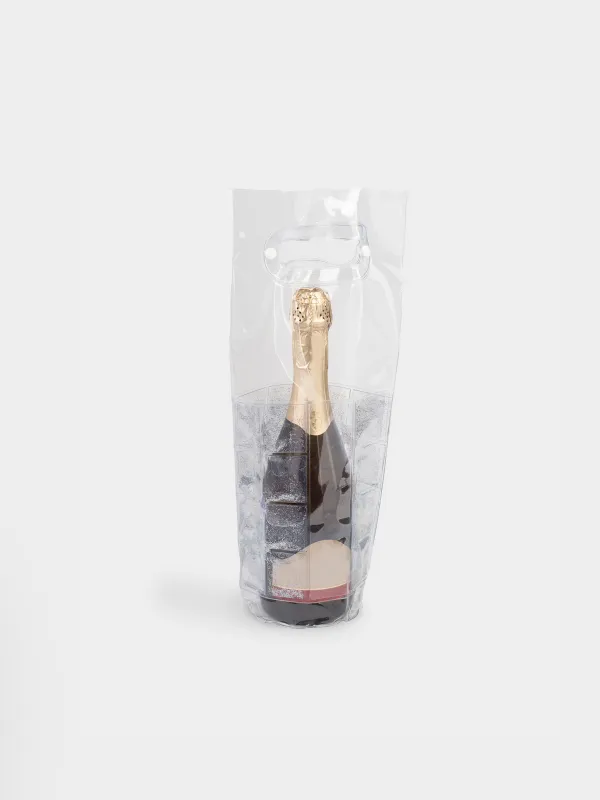 Bottle cooling bag, 30 cm, Plastic, Silver glitter, Sparkle bar, image-2