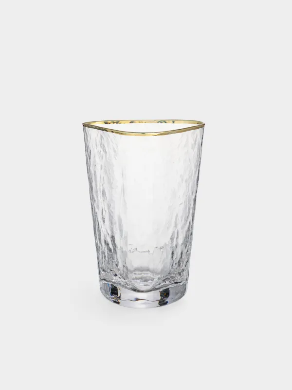 Glass, 13 cm, 400 ml, 2 pcs, glass, with golden edging, Triangle Gold, image-3