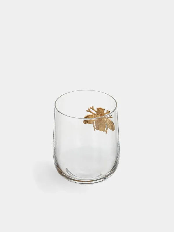 Drinking glass, 10 cm, 450 ml, glass / metal, Bumblebee, Lux elements, image-2