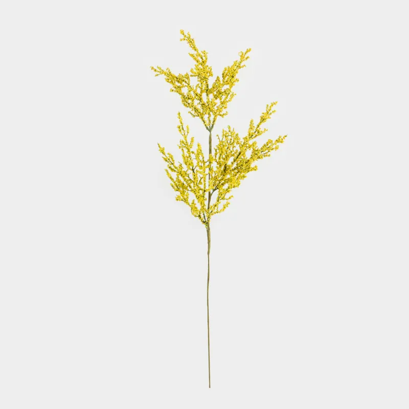 Decorative branch, 78 cm, foam/metal, Yellow berries, Flower garden
