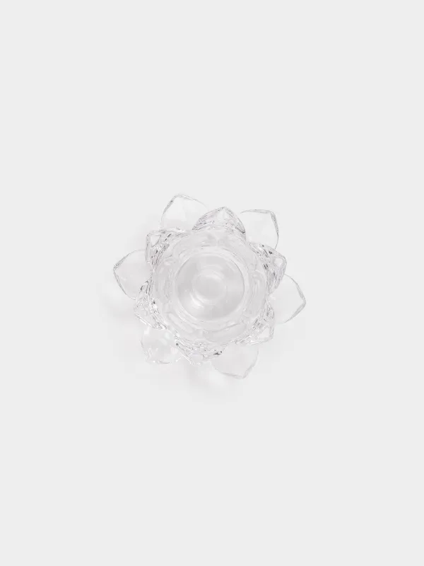 Candlestick, 12 cm, for tea / thin candle, glass, Lotus, Lotus, image-2
