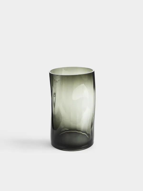 Flower vase, 25 cm, glass, grey, Brinicle, image-0