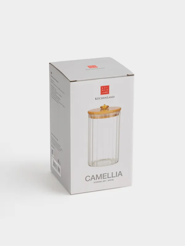 Can for bulk products, 800 ml, glass B / bamboo, Camellia, image-5