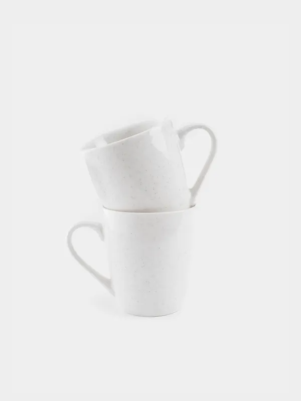 Mug, 350 ml, 2 pcs, porcelain P, milky, speckled, Latio, image-0