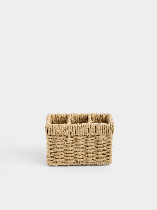 Kitchen accessories stand, 15x10 cm, 3 compartments, cellulose, Braided, image-0