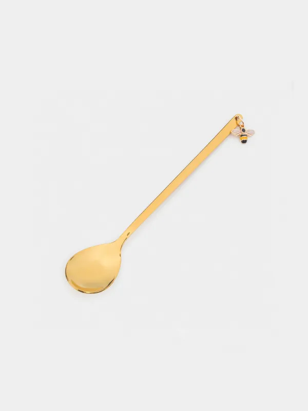 Dessert spoon, 14 cm, 2 pcs, steel, golden, Bee, Honey, image-2