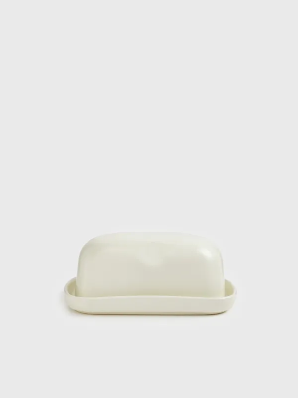 Butter dish, 18 cm, ceramic, rectangular, beige, Laneri, image-0