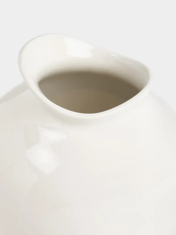 Vase for flowers, 20 cm, ceramic, milk, Curves, Antic, image-2