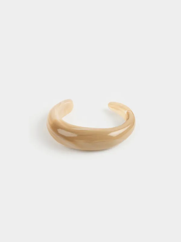 Bracelet, 8 cm, resin, brown, Mineral, image-1