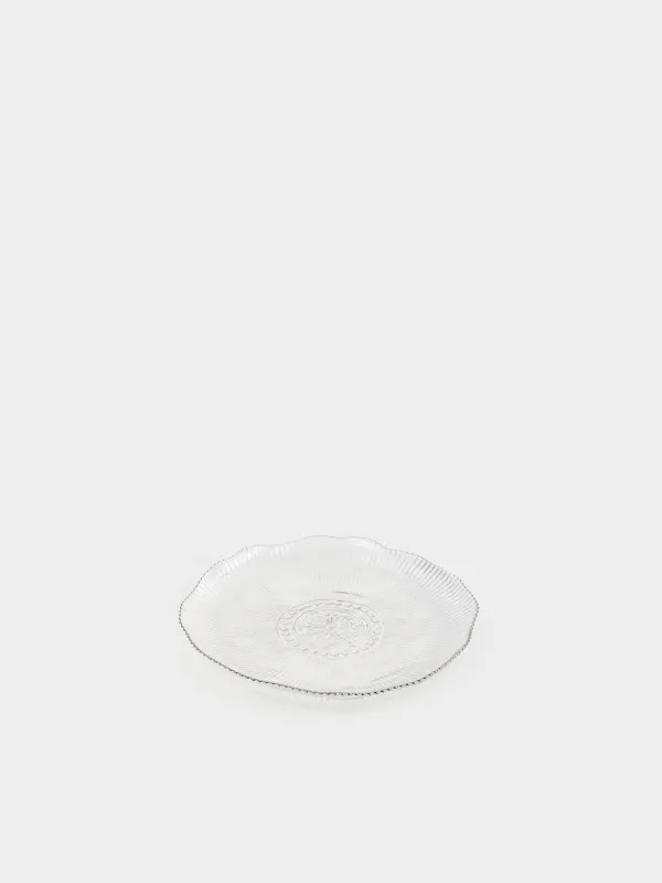 Snack plate, 21 cm, glass R, with silver edging, Argos silver, image-1
