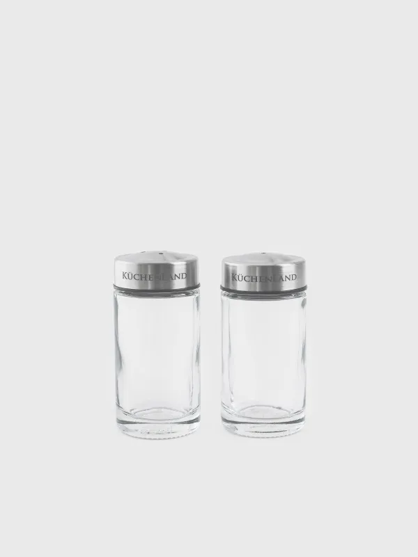 Salt and pepper set, 7 cm, glass/steel, Classic, image-0