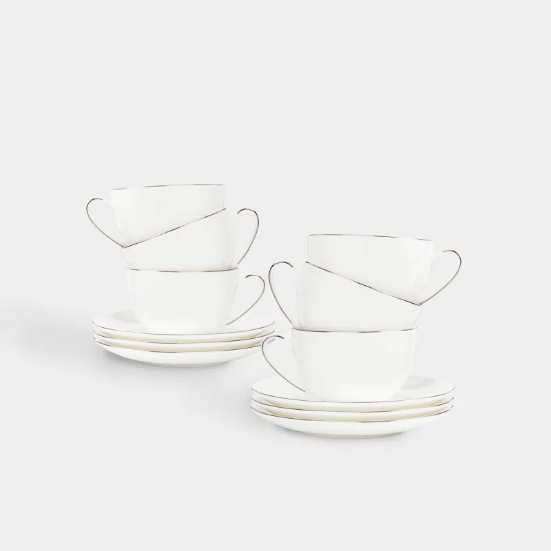 Tea pair, 6 pers, 12 pr, 250 ml, porcelain F, Antarctica