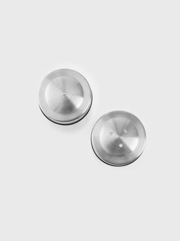 Salt and pepper set, 7 cm, glass/steel, Classic, image-1