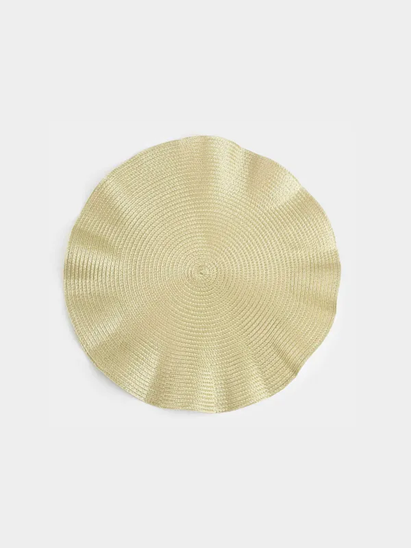 Placemat, 38 cm, polypropylene, round, olive, Wavy edges, Circle wave, image-0