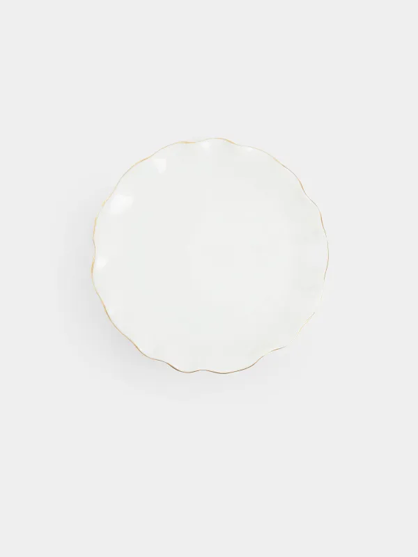 Tea pair, 1 person, 2 items, 350 ml, porcelain P, with golden edging, Crumpled effect, Crumple gold, image-4