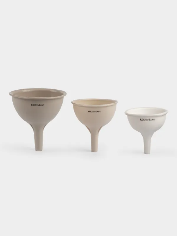 Set of funnels, 3 pcs, silicone, beige-cream, Soft Kitchen, image-0