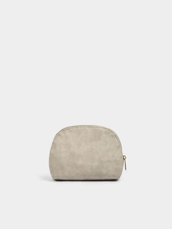 Makeup bag, 17x15 cm, polyurethane, grey, Krast, image-0