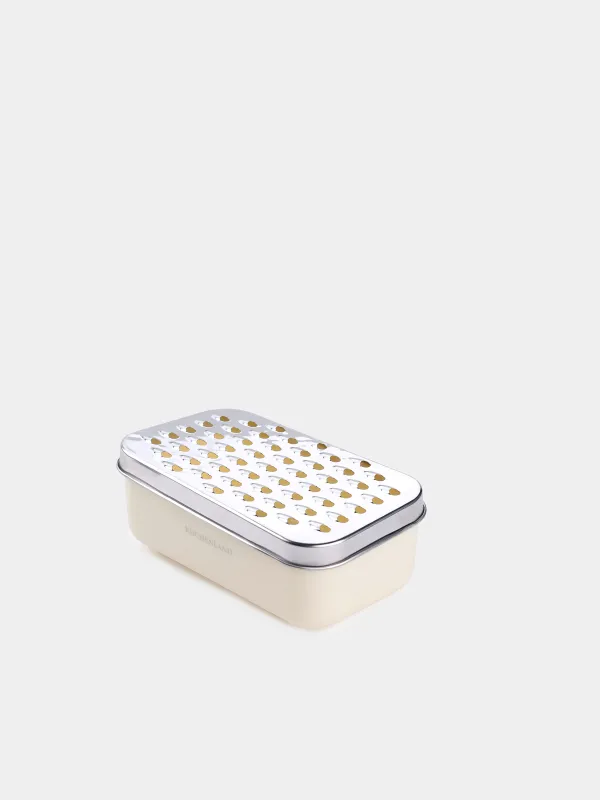 Grater, 18x10 cm, with container and replaceable attachments, steel / plastic, dairy, Chalet, image-4