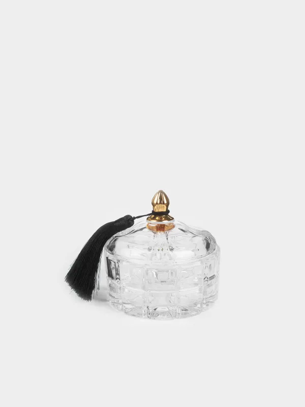 Storage container, 10x10 cm, 240 ml, with brush, glass R / viscose, Zero, image-0