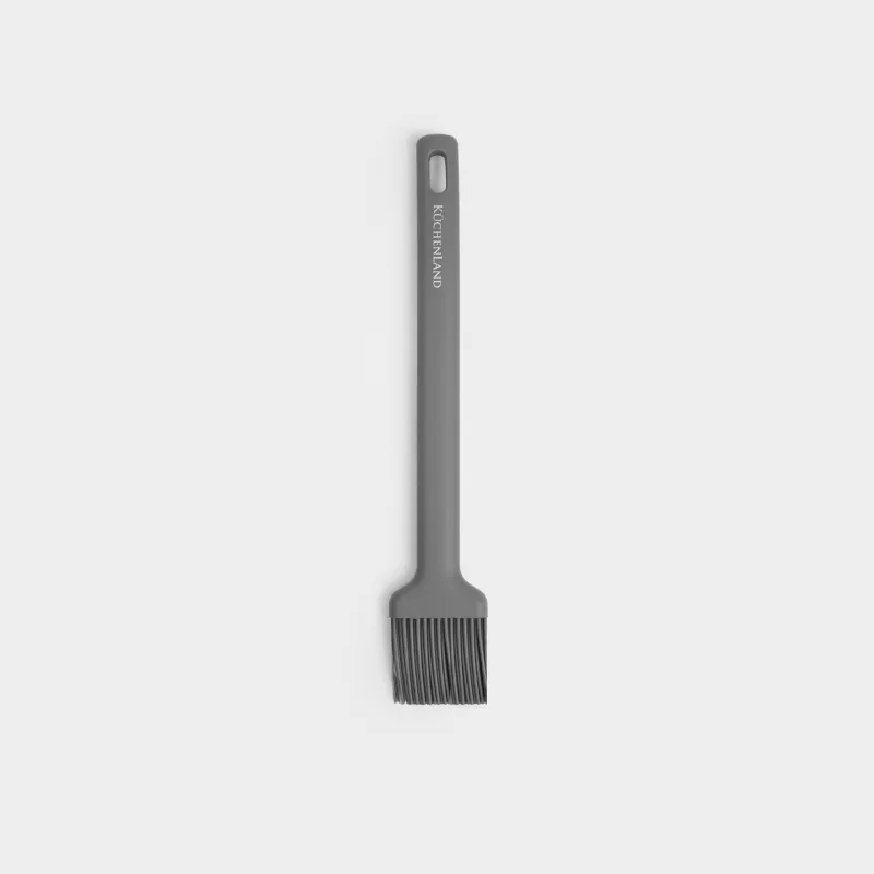 Cooking brush, 27 cm, silicone, grey, Grey steel