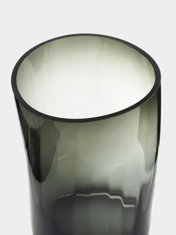 Flower vase, 25 cm, glass, grey, Brinicle, image-2