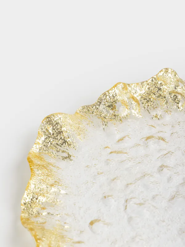 Dish, 26 cm, glass R, champagne, Wavy edges, Felsen, image-1