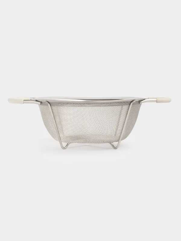 Colander, 20 cm, with two handles, steel / silicone, grey, Tammy, image-2