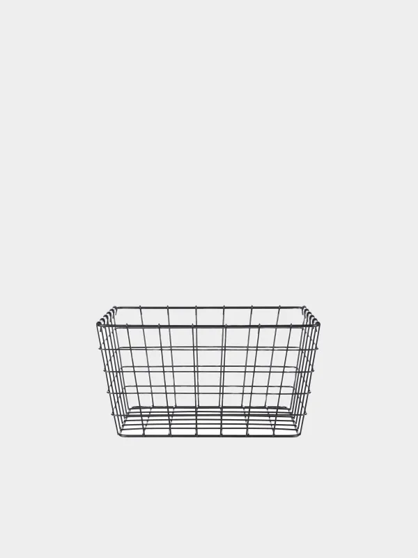 Storage basket, 26x19x14 cm, metal, rectangular, black, Twist black, image-0
