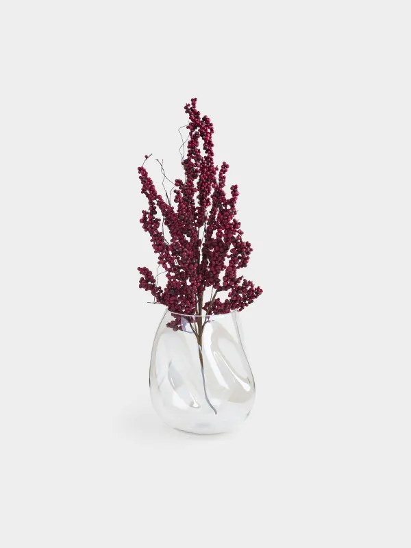 Flower vase, 25 cm, glass, mother of pearl, Cascade, image-4