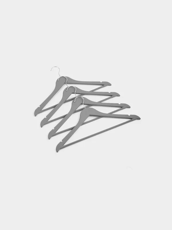 Hanger, 44 cm, 4 pcs, plastic coated, gray, Fun house , image-5