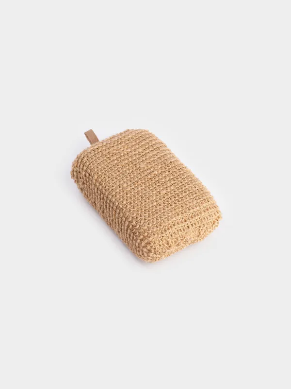 Body washcloth, 9x14 cm, hemp fiber / polyuritan, beige, Eco life, image-1