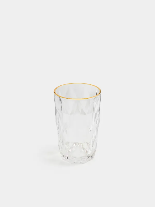 Set for drinks, 4 persons, 5 items, on a stand, glass R / metal, golden, Rhomb gold, image-2