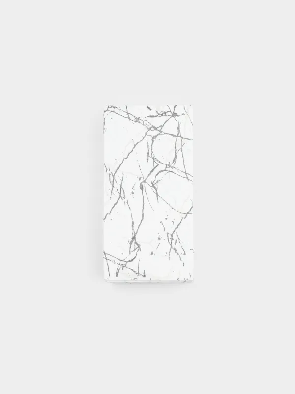 Paper napkins, 33x33 cm, 20 pcs, rectangular, white, Silver marble, Maniera, image-0